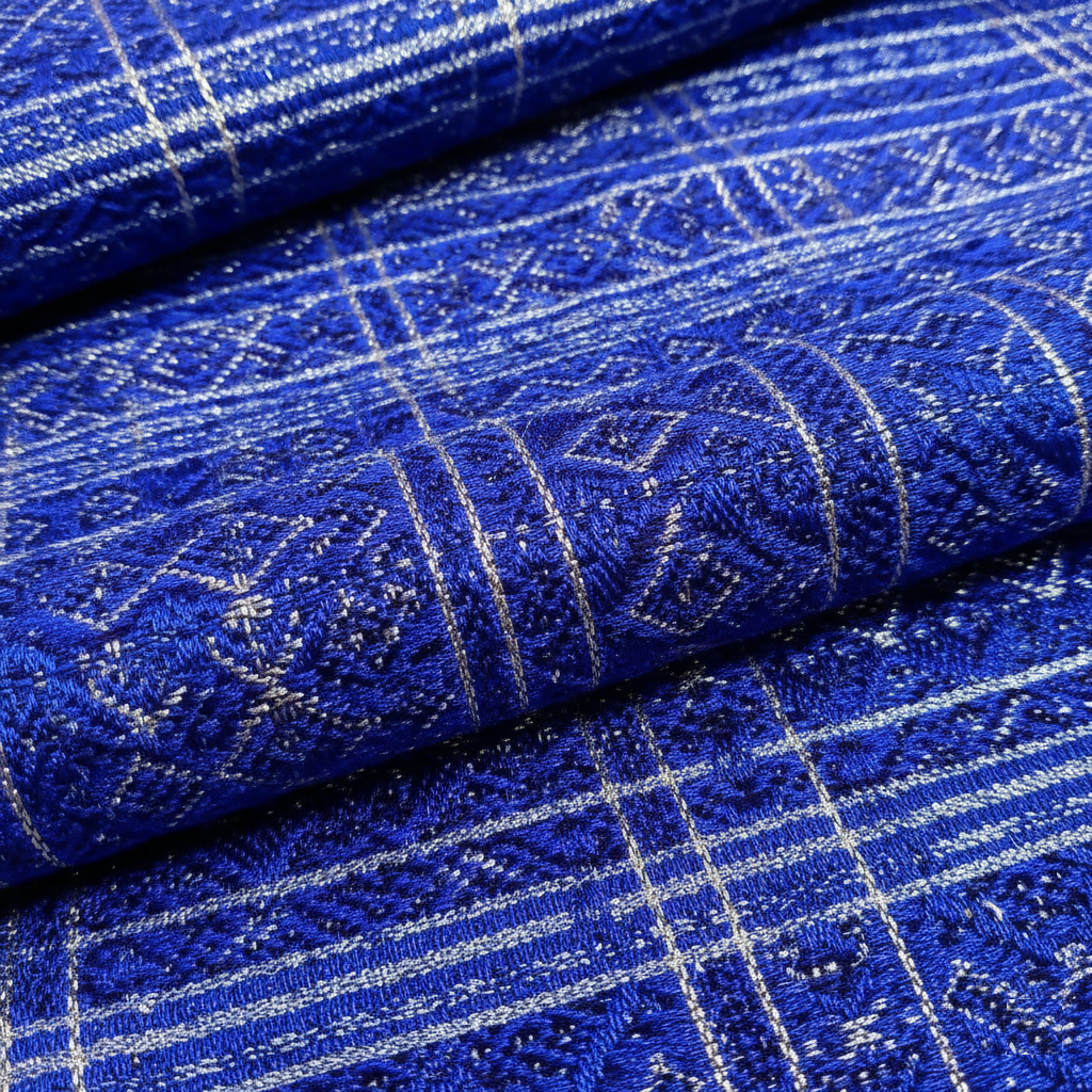 royal blue Aso Oke fabric by ikrest.ng